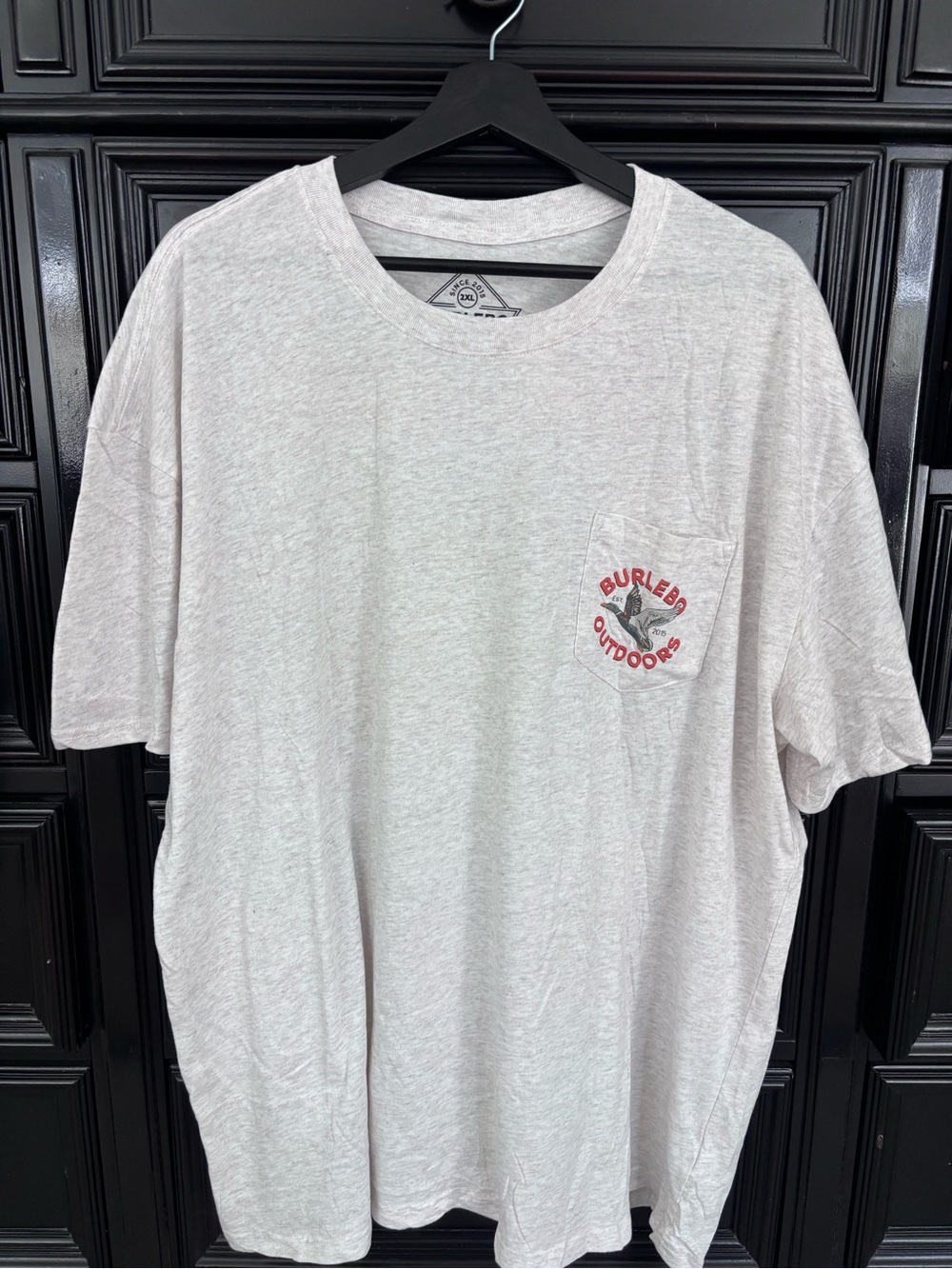 BURLEBO Light Gray Pocket Tee with Red Duck Logo